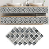 30PCS Mosaic Wallpaper PVC 3D Waterproof Oil Proof Self Adhesive Wall Sticker for Kitchen Countertops Light Grey Lattice - 45-Degree Angle