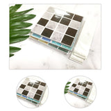 30PCS Mosaic Wallpaper PVC 3D Waterproof Oil Proof Self Adhesive Wall Sticker for Kitchen Countertops Light Grey Lattice - Low Angle