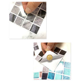 30PCS Mosaic Wallpaper PVC 3D Waterproof Oil Proof Self Adhesive Wall Sticker for Kitchen Countertops Light Grey Lattice