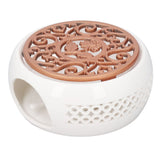 Ceramic Teapot Warmer Hollowed Pad Concave Bottom Practical Multifunction Teapot Heater for Family Office Cafe - Top-Down View