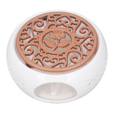 Ceramic Teapot Warmer Hollowed Pad Concave Bottom Practical Multifunction Teapot Heater for Family Office Cafe - 45-Degree Angle