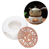 Ceramic Teapot Warmer Hollowed Pad Concave Bottom Practical Multifunction Teapot Heater for Family Office Cafe