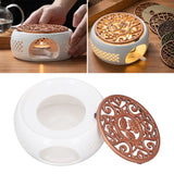 Ceramic Teapot Warmer Hollowed Pad Concave Bottom Practical Multifunction Teapot Heater for Family Office Cafe
