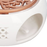 Ceramic Teapot Warmer Hollowed Pad Concave Bottom Practical Multifunction Teapot Heater for Family Office Cafe - Extra Image