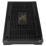 Gongfu Tea Tray Water Storage Drainage Home Decoration Ornament Serving Tray for Office Black - Close-Up Angle