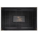 Gongfu Tea Tray Water Storage Drainage Home Decoration Ornament Serving Tray for Office Black - Low Angle