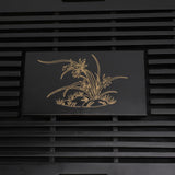 Gongfu Tea Tray Water Storage Drainage Home Decoration Ornament Serving Tray for Office Black