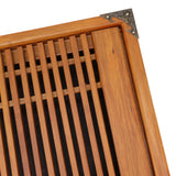 Kungfu Tea Tray Chinese Gongfu Tea Tray Drainage Water Storage Wood Tea Table with Drain Pipe Yellow Orchid