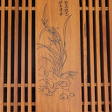 Kungfu Tea Tray Chinese Gongfu Tea Tray Drainage Water Storage Wood Tea Table with Drain Pipe Yellow Orchid - Extra Image