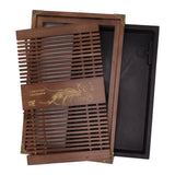 Kungfu Tea Tray Chinese Gongfu Tea Tray Drainage Water Storage Wood Tea Table with Drain Pipe Light Black Orchid