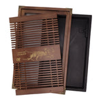 Kungfu Tea Tray Chinese Gongfu Tea Tray Drainage Water Storage Wood Tea Table with Drain Pipe Light Black Orchid