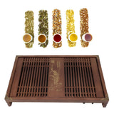 Kungfu Tea Tray Chinese Gongfu Tea Tray Drainage Water Storage Wood Tea Table with Drain Pipe Light Black Orchid - Extra Image
