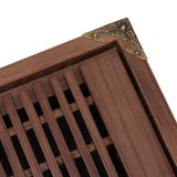 Kungfu Tea Tray Chinese Gongfu Tea Tray Drainage Water Storage Wood Tea Table with Drain Pipe Light Black Orchid - Extra Image