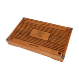 Chinese Style Kongfu Tea Tray Wooden Teaboard Drainage Water Storage Serving Tray Orchid Pattern Yellow
