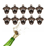 10 Pcs Wall Mount Bottle Opener Vintage Style Rustic Strong Durable Metal Beer Cap Opener for Bar Restaurant Home