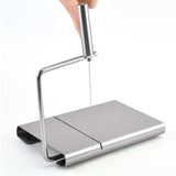 Cheese Cutter Board Stainless Steel Household Anti Corrosion Cheese Cutter with 6PCS Cutting Wire for Kitchen - Side View
