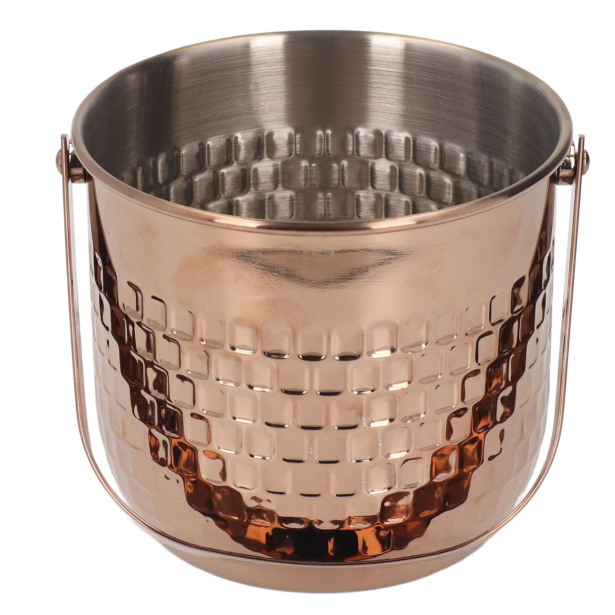 Wine Bucket Double Layer Stainless Steel Insulated Ice Wine Bucket for KTV Bar Dinner Party Rose Gold