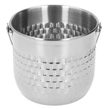 Wine Bucket Double Layer Stainless Steel Insulated Ice Wine Bucket for KTV Bar Dinner Party Silver