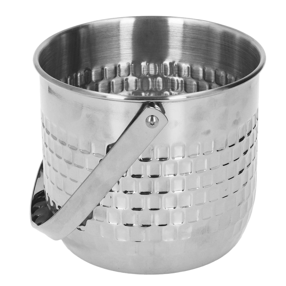 Wine Bucket Double Layer Stainless Steel Insulated Ice Wine Bucket for KTV Bar Dinner Party Silver