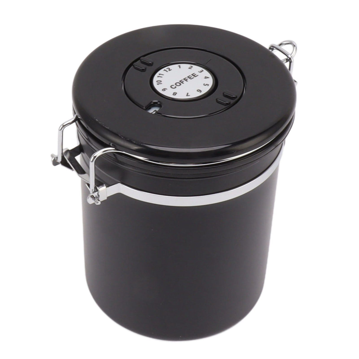 Coffee Bean Storage Container 304 Stainless Steel Exhaust Valve Coffee Bean Sealed Tank with Date Tracker and Scoop 1.5L (12x15cm / 4.7x5.9in)