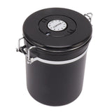 Coffee Bean Storage Container 304 Stainless Steel Exhaust Valve Coffee Bean Sealed Tank with Date Tracker and Scoop 1.5L (12x15cm / 4.7x5.9in) - Rear View