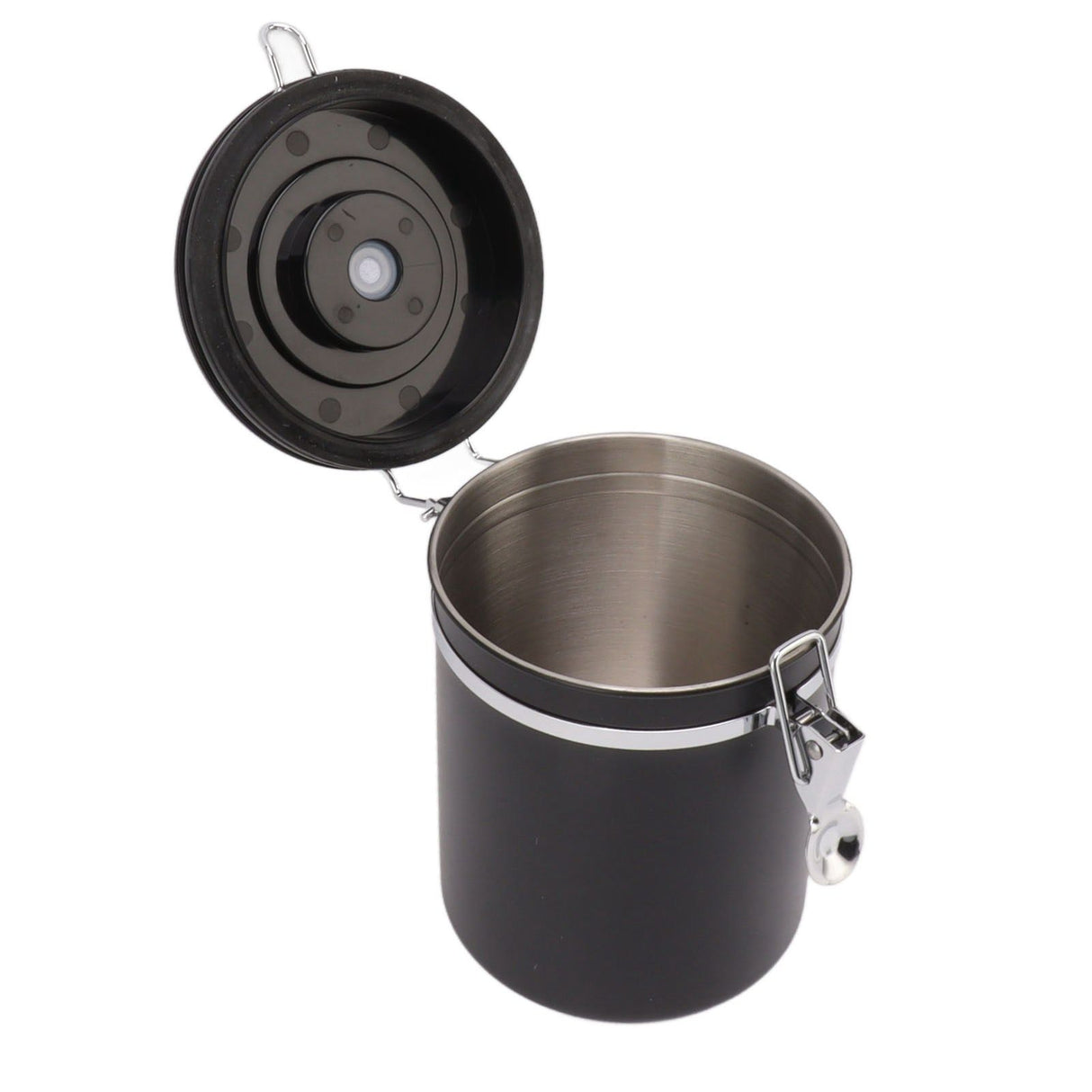 Coffee Bean Storage Container 304 Stainless Steel Exhaust Valve Coffee Bean Sealed Tank with Date Tracker and Scoop 1.5L (12x15cm / 4.7x5.9in)