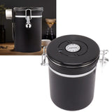 Coffee Bean Storage Container 304 Stainless Steel Exhaust Valve Coffee Bean Sealed Tank with Date Tracker and Scoop 1.5L (12x15cm / 4.7x5.9in)
