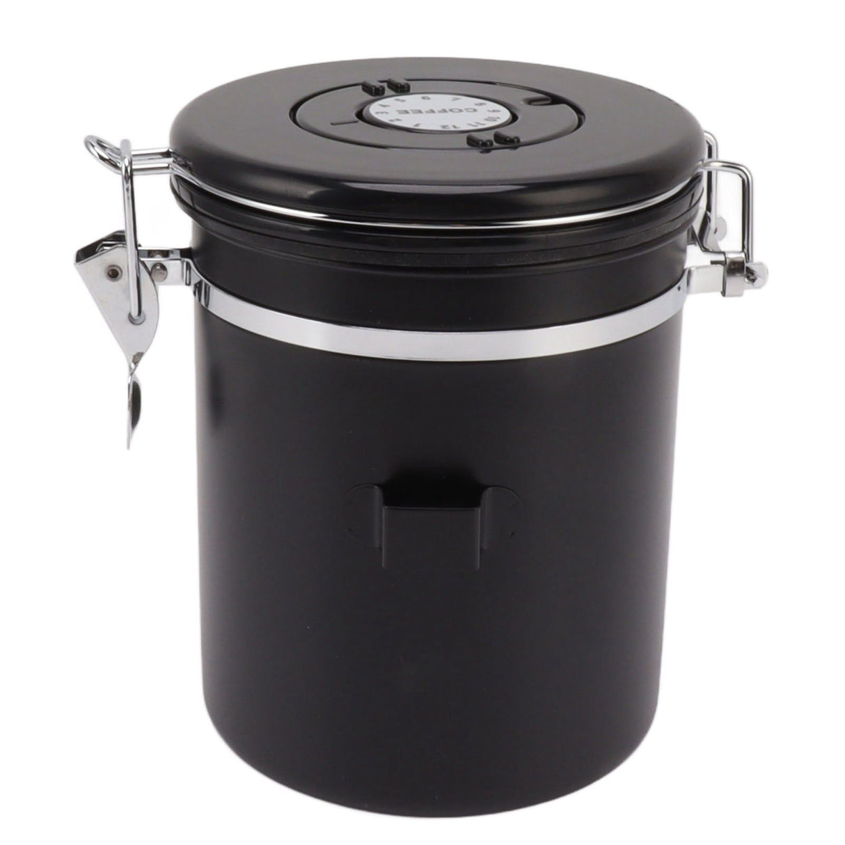 Coffee Bean Storage Container 304 Stainless Steel Exhaust Valve Coffee Bean Sealed Tank with Date Tracker and Scoop 1.8L (12x18cm / 4.7x7.1in)
