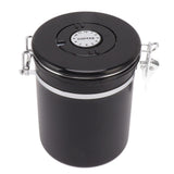 Coffee Bean Storage Container 304 Stainless Steel Exhaust Valve Coffee Bean Sealed Tank with Date Tracker and Scoop 1.8L (12x18cm / 4.7x7.1in) - 45-Degree Angle