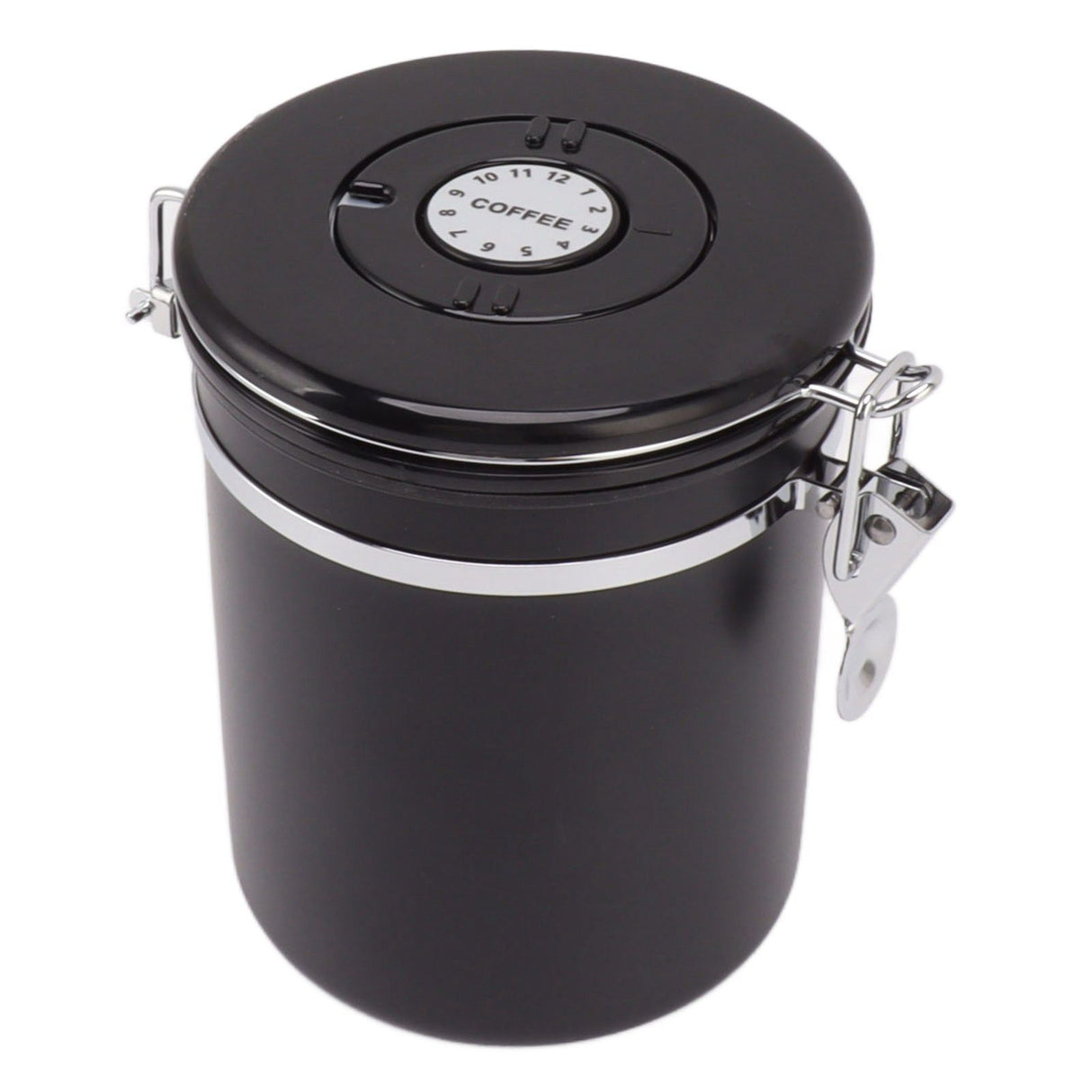 Coffee Bean Storage Container 304 Stainless Steel Exhaust Valve Coffee Bean Sealed Tank with Date Tracker and Scoop 1.8L (12x18cm / 4.7x7.1in)