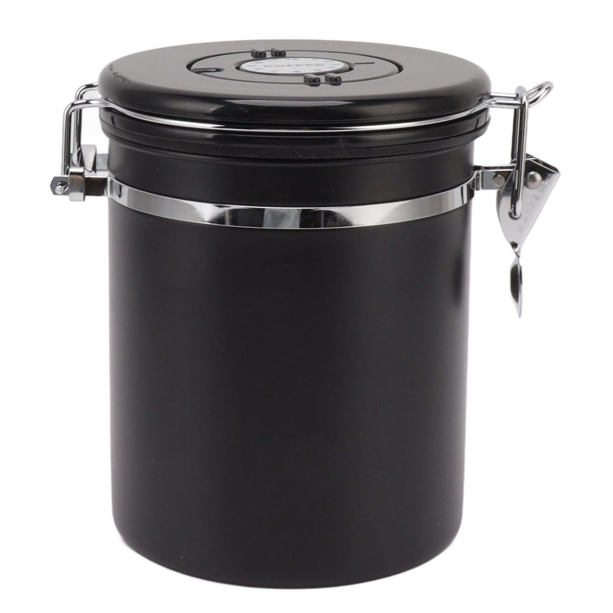 Coffee Bean Storage Container 304 Stainless Steel Exhaust Valve Coffee Bean Sealed Tank with Date Tracker and Scoop 1.8L (12x18cm / 4.7x7.1in)