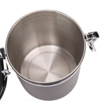 Coffee Bean Storage Container 304 Stainless Steel Exhaust Valve Coffee Bean Sealed Tank with Date Tracker and Scoop 1.8L (12x18cm / 4.7x7.1in)