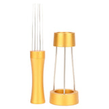 Coffee Stirrer Distributor Needle Stainless Steel Coffee Stirring Powder Needle Distributor Gold - Side View