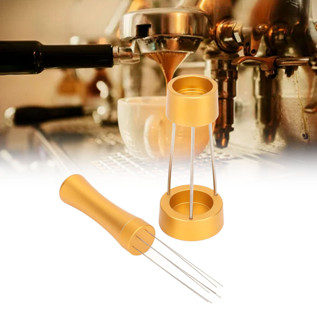 Coffee Stirrer Distributor Needle Stainless Steel Coffee Stirring Powder Needle Distributor Gold