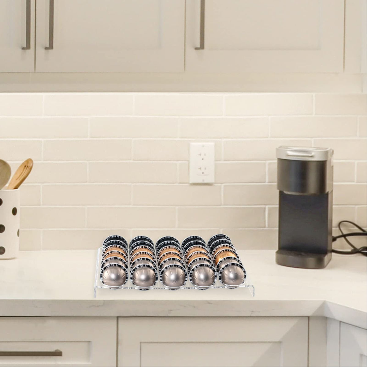 Capsule Holder Under Drawer Storage Tray Coffee Capsule Holder For 25 Capsules For Vertuoline
