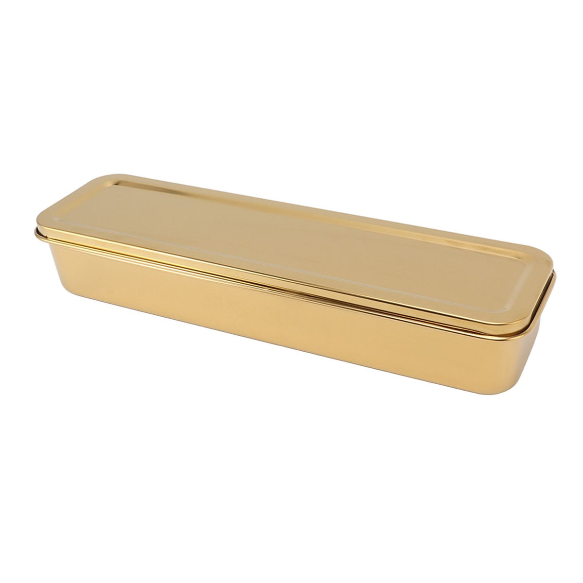 Stainless Steel Cutlery Tray Holder Kitchen Chopstick Spoon Fork Storage Box with Lid Drainer Gold