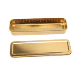 Stainless Steel Cutlery Tray Holder Kitchen Chopstick Spoon Fork Storage Box with Lid Drainer Gold