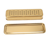 Stainless Steel Cutlery Tray Holder Kitchen Chopstick Spoon Fork Storage Box with Lid Drainer Gold