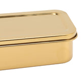 Stainless Steel Cutlery Tray Holder Kitchen Chopstick Spoon Fork Storage Box with Lid Drainer Gold - Extra Image