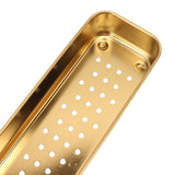 Stainless Steel Cutlery Tray Holder Kitchen Chopstick Spoon Fork Storage Box with Lid Drainer Gold