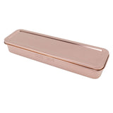 Stainless Steel Cutlery Tray Holder Kitchen Chopstick Spoon Fork Storage Box with Lid Drainer Rose Gold - Side View