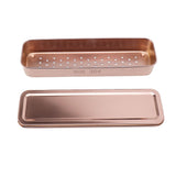 Stainless Steel Cutlery Tray Holder Kitchen Chopstick Spoon Fork Storage Box with Lid Drainer Rose Gold - Top-Down View