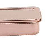 Stainless Steel Cutlery Tray Holder Kitchen Chopstick Spoon Fork Storage Box with Lid Drainer Rose Gold