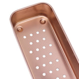 Stainless Steel Cutlery Tray Holder Kitchen Chopstick Spoon Fork Storage Box with Lid Drainer Rose Gold - Extra Image
