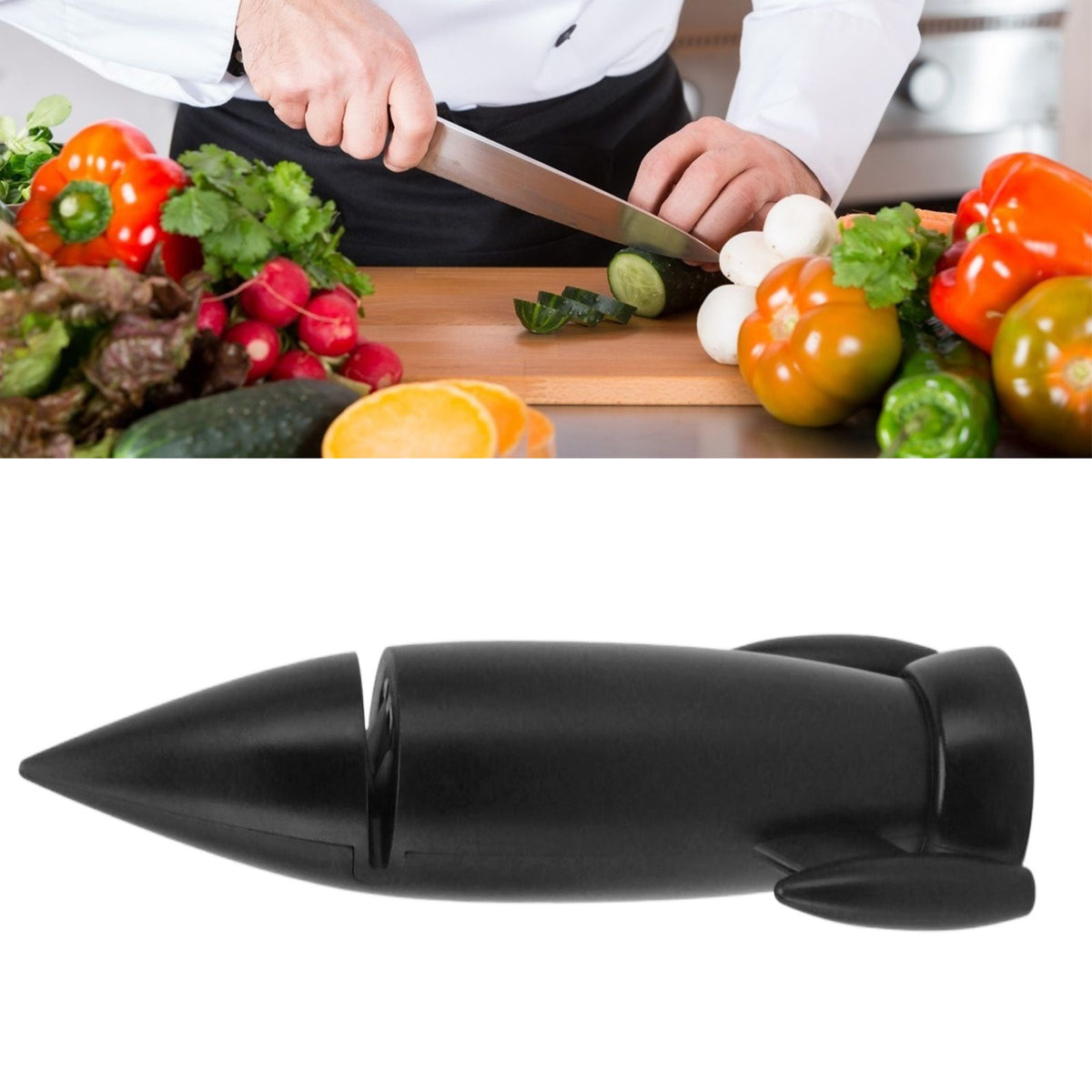 Knife Sharpener Creative Ceramic Handheld Manual Knife Sharpener for Kitchen Knives Scissor Black