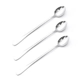 3Pcs Stainless Steel Long Handle Spoon Coffee Ice Tea Ice Cream Spoon for Bar Home Party Pointed Head
