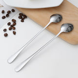 3Pcs Stainless Steel Long Handle Spoon Coffee Ice Tea Ice Cream Spoon for Bar Home Party Round Head - Extra Image