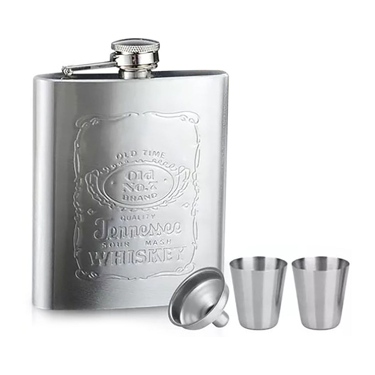 Hip Flask Portable Leak Proof Stainless Steel Whisky Hip Flask with Funnel for Hiking Climbing Fishing Camping 7oz