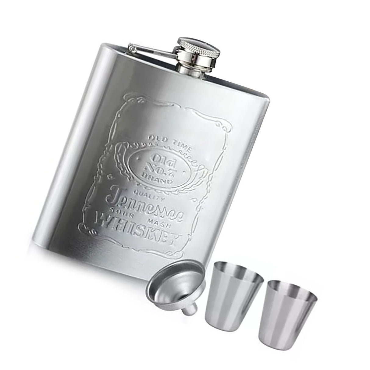 Hip Flask Portable Leak Proof Stainless Steel Whisky Hip Flask with Funnel for Hiking Climbing Fishing Camping 7oz