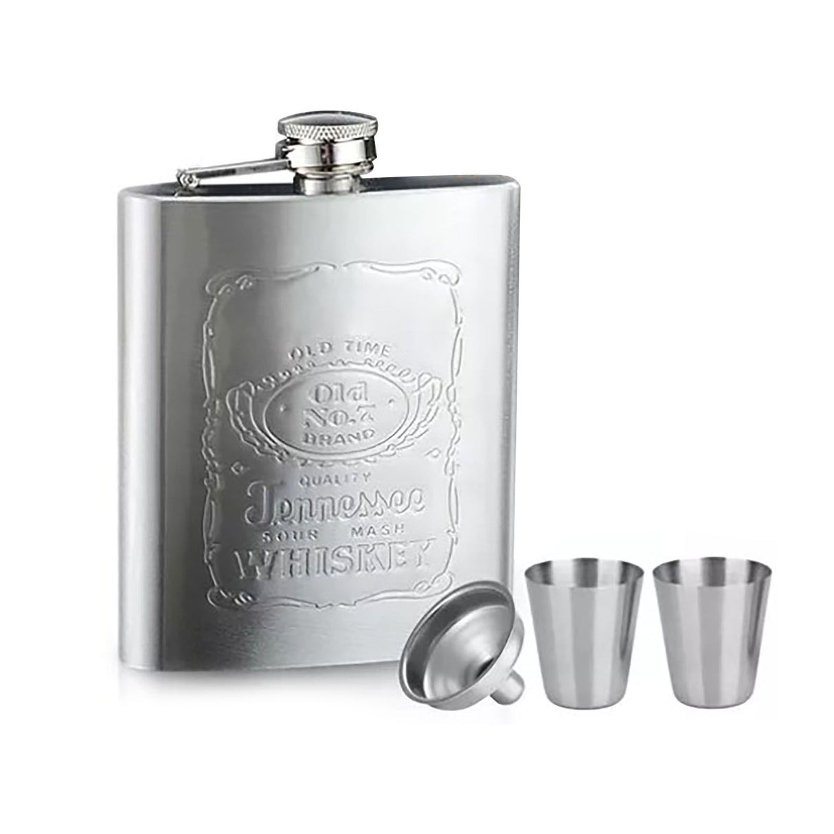 Hip Flask Portable Leak Proof Stainless Steel Whisky Hip Flask with Funnel for Hiking Climbing Fishing Camping 7oz